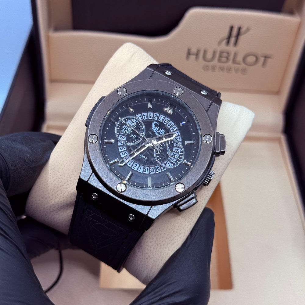 Hublot Black Skeleton Watch with Black Dial – Luxury Automatic Timepiece for Men